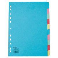 Elba A4 Card Dividers Europunched 10-Part Assorted Single 400007246