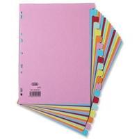 Elba A4 Card Dividers Europunched 20-Part Assorted Single 400007438