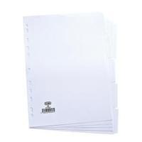 elba a4 manilla subject dividers europunched 5 part white single