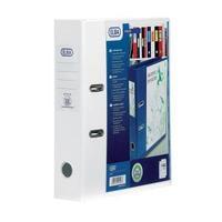 elba a4 lever arch file with front pocket pvc 2 ring 70mm white pack