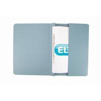 elba foolscap flat bar file with back pocket 285gsm 50mm capacity blue