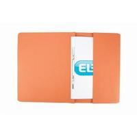 Elba Foolscap Flat Bar File with Pocket 285gsm Orange Pack of 25