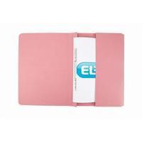Elba Foolscap Flat Bar File with Pocket 285gsm Pink Pack of 25