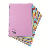 elba a4 20 part assorted card divider 100080775