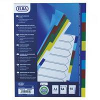 elba a4 colour polypropylene divider 10 part assorted 100205063