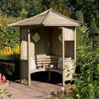 Elegant Wooden Corner Arbour with Assembly Service
