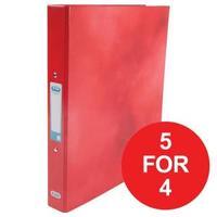 Elba Classy A4 Ring Binder 2 O-Ring 25mm Laminated Gloss Finish Red