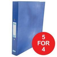 Elba Classy A4 Ring Binder 2 O-Ring 25mm Laminated Gloss Finish Blue