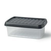 elite 38 litre storage clip box clear plastic stackable with lid