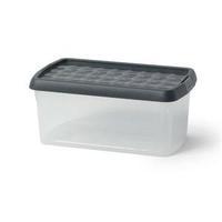 Elite 2.5 Litre Storage Clip Box Clear Plastic Stackable with Lid