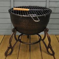 elidir cast iron outdoor fire bowl bbq grill by gardeco