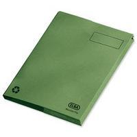 Elba Clifton (Foolscap) Flat File with Front Pocket 285gsm Capacity 50mm Green (Pack of 25)