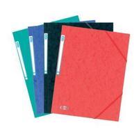 elba eurofolio a4 folder elasticated 3 flap 450gsm black pack 10