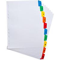 Elba A4 Colour Mylar Index 1-10 Assorted 100204614