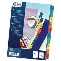 Elba A4 Extra-Wide Mylar Multi-Coloured Index 1-10