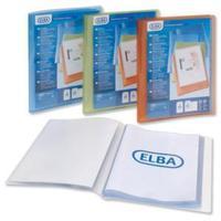 Elba Polyvision (A4) Display Book Polypropylene 20 Clear Pockets Clear (Single)