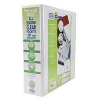 Elba Panorama (A4) Presentation Binder PVC 3 Cover Pockets 4 D-Ring 65mm White (Pack of 10)