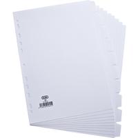 elba card divider a4 10 part 160gsm white 100204881