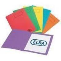 Elba Bright Square Cut Folder Foolscap Assorted Pack of 25