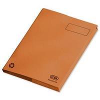 Elba Clifton (Foolscap) Flat File with Front Pocket 285gsm Capacity 50mm Orange (Pack of 25)