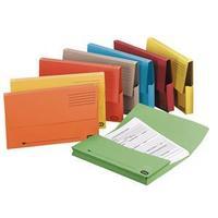 elba a4 document wallet half flap capacity 32mm green pack of 50