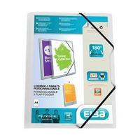 Elba Polyvision (A4) Document Wallet Polypropylene Elastic Straps Clear (Pack of 12)