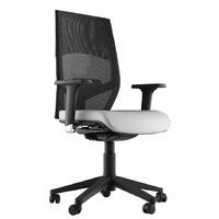 Ella Executive Faux Leather Chrome Base Task Chair Grey 1D Adjustable Arms