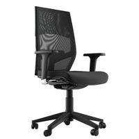 Ella Executive Fabric Task Chair Black 1D Adjustable Arms
