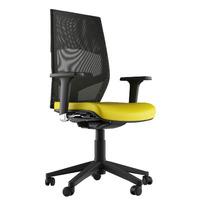 Ella Executive Faux Leather Task Chair Yellow 2D Adjustable Arms