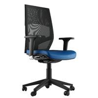 Ella Executive Faux Leather Chrome Base Task Chair Dark Blue 1D Adjustable Arms