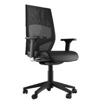 Ella Executive Faux Leather Chrome Base Task Chair Black 2D Adjustable Arms