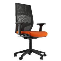 Ella Executive Fabric Task Chair Orange 1D Adjustable Arms