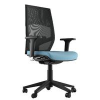 Ella Executive Fabric Task Chair Light Blue 2D Adjustable Arms
