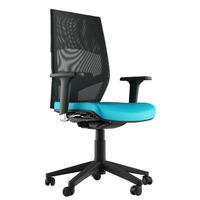 Ella Executive Faux Leather Chrome Base Task Chair Light Blue 2D Adjustable Arms