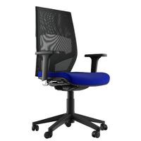 Ella Executive Fabric Chrome Base Task Chair Dark Blue 1D Adjustable Arms