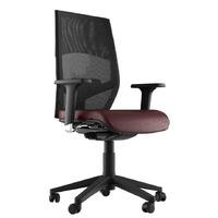 Ella Executive Faux Leather Chrome Base Task Chair Burgundy 2D Adjustable Arms