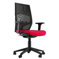 Ella Executive Fabric Chrome Base Task Chair Red 1D Adjustable Arms