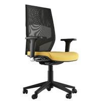 ella executive fabric chrome base task chair yellow 2d adjustable arms