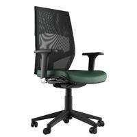 Ella Executive Faux Leather Chrome Base Task Chair Dark Green 1D Adjustable Arms