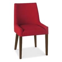 ella walnut red fabric scoop back dining chairs pair