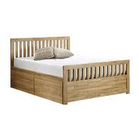 Elena Wooden Bed Frame With Drawers - Honey - Double