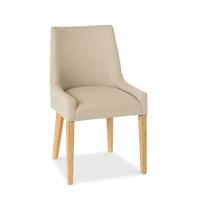 Ella Oak & Stone Fabric Scoop Back Dining Chairs - Pair