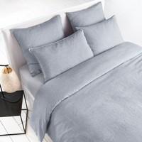 elina chambray pre washed linen duvet cover