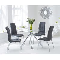 Elba 100cm Glass Dining Table with Calgary Chairs