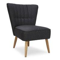 Elle Fabric Button Back Cocktail Chair Dark Grey