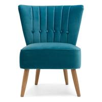 elle velvet button back cocktail chair teal