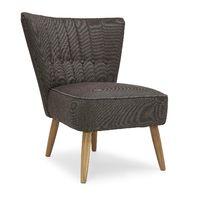 Elle Fabric Button Back Cocktail Chair Brown