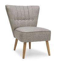 elle fabric button back cocktail chair light grey