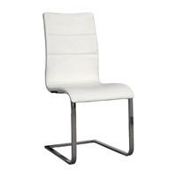 Elisa Dining Chair In White With Silver Legs