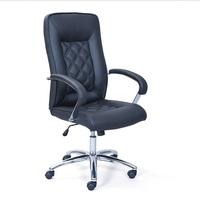 Elessia Home Office Chair In Black Faux Leather With Chrome Base